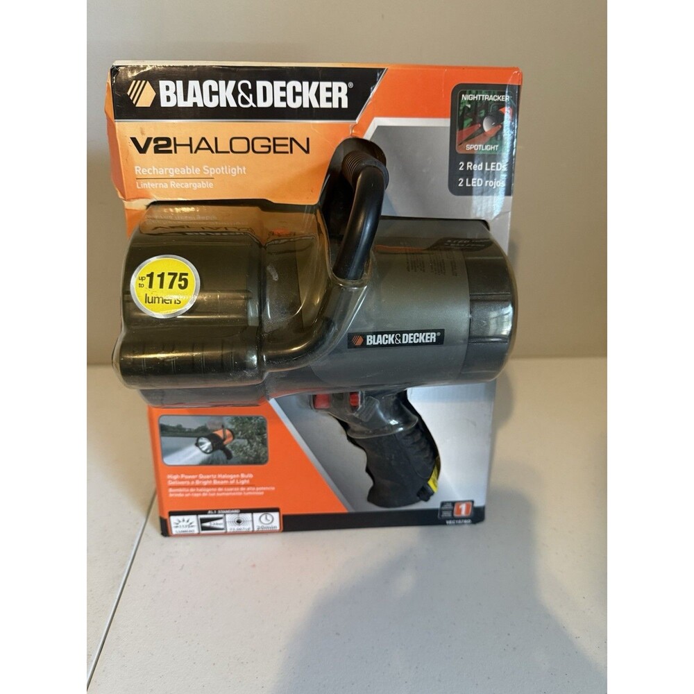 Black and Decker V2 Halogen Rechargeable Spoltlight 1175 Lumens. NEW IN BOX